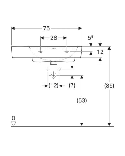Раковина 75х48 см Geberit Renova Plan 122175000