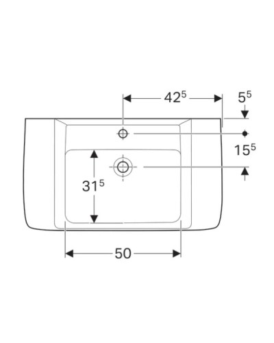 Раковина 85х48 см Geberit Renova Plan 122185000