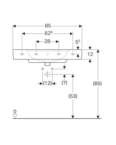 Раковина 85х48 см Geberit Renova Plan 122185000