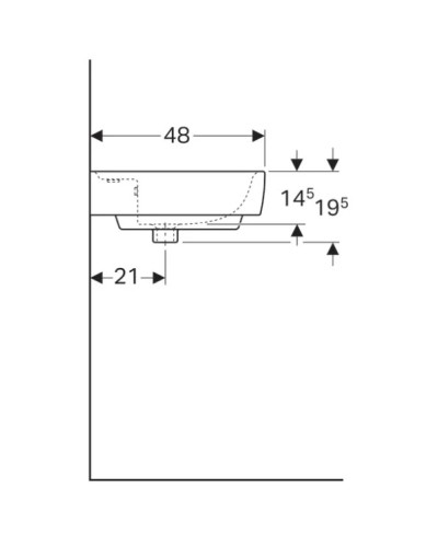 Раковина 85х48 см Geberit Renova Plan 122185000