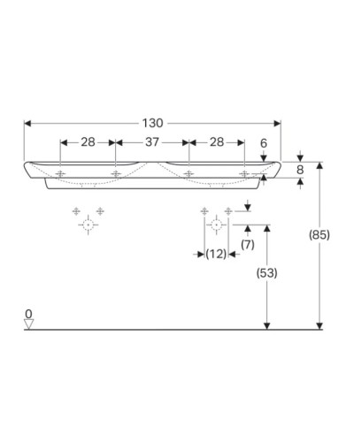 Раковина 130х48 см Geberit myDay 135430600