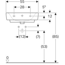 Раковина 55х44 см Geberit Renova Plan 222255000