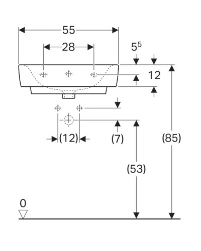 Раковина 55х44 см Geberit Renova Plan 222255000