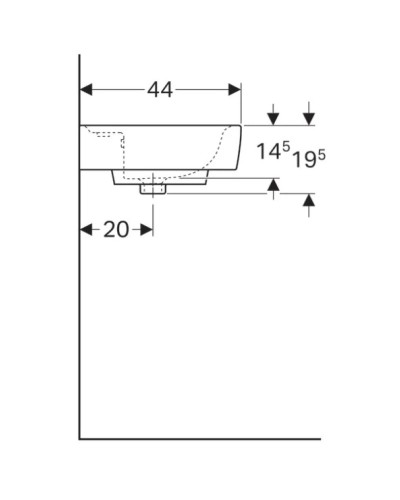 Раковина 55х44 см Geberit Renova Plan 222255000