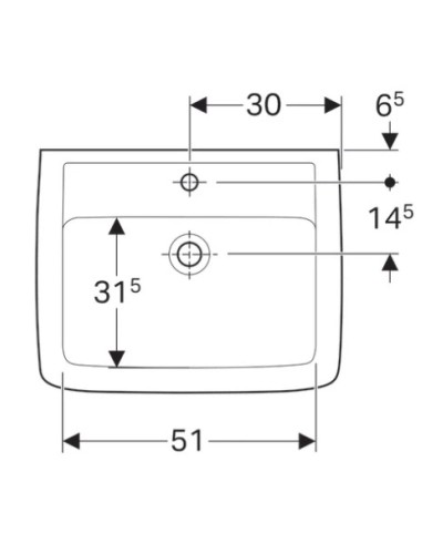 Раковина 60х48 см Geberit Renova Plan 222260000