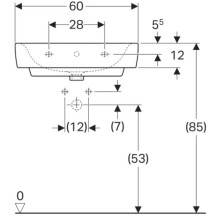 Раковина 60х48 см Geberit Renova Plan 222260000