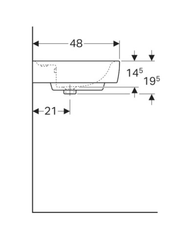 Раковина 60х48 см Geberit Renova Plan 222260000