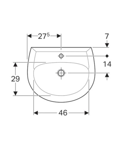 Раковина 55х45 см Geberit Renova 223055000