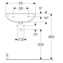 Раковина 55х45 см Geberit Renova 223055000
