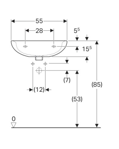 Раковина 55х45 см Geberit Renova 223055000