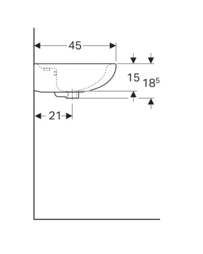 Раковина 55х45 см Geberit Renova 223055000