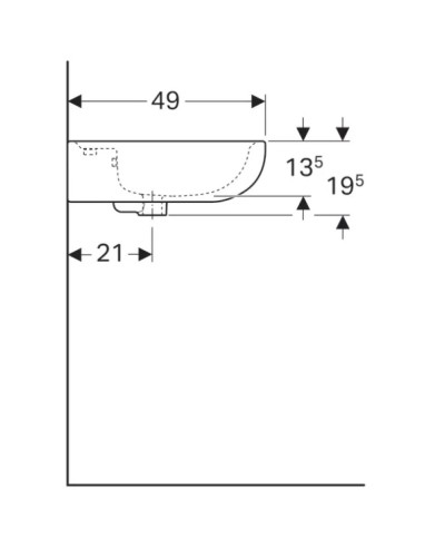 Раковина 60х49 см Geberit Renova 223060000