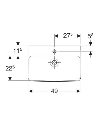 Раковина 55х37 см Geberit Renova Compact 226155000