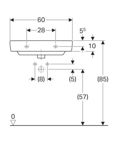 Раковина 60х37 см Geberit Renova Compact 226160000