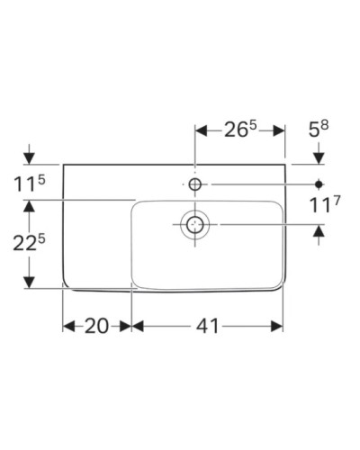 Раковина 65х37 см Geberit Renova Compact 226265000