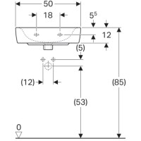 Раковина 50х38 см Geberit Renova Plan 272150000