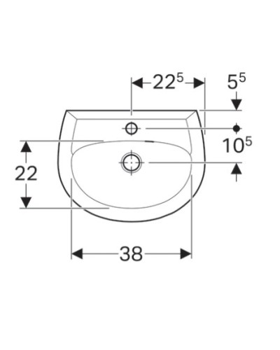 Раковина 45х34 см Geberit Renova 273045000