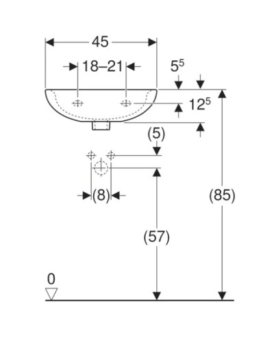 Раковина 45х34 см Geberit Renova 273045000