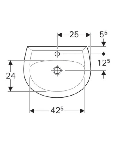 Раковина 50х38 см Geberit Renova 273050000