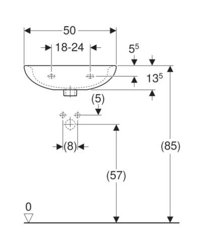 Раковина 50х38 см Geberit Renova 273050000