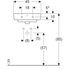 Раковина 45х34 см Geberit Renova Compact 276145000