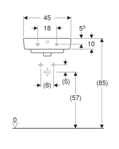 Раковина 45х34 см Geberit Renova Compact 276145000