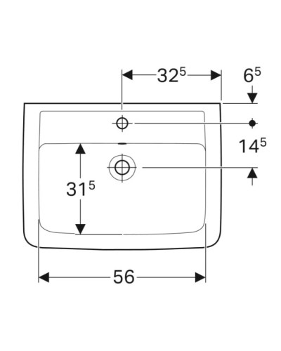 Раковина 65х48 см Geberit Renova Plan 222265000