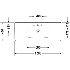 Раковина 120х48 см Duravit DuraStyle 2320120000