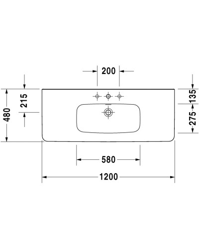 Раковина 120х48 см Duravit DuraStyle 2320120000