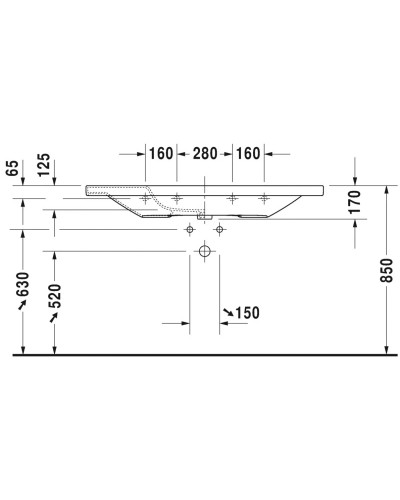Раковина 120х48 см Duravit DuraStyle 2320120000