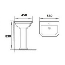 Раковина 58х45см Boheme Vogue 942