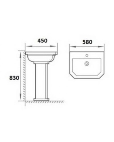 Раковина 58х45см Boheme Vogue 942