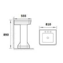 Раковина 81х55,5 см Boheme Vogue 942-2