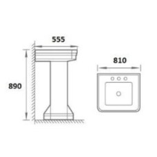 Раковина 81х55,5 см Boheme Vogue 942-2