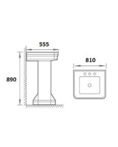 Раковина 81х55,5 см Boheme Vogue 942-2
