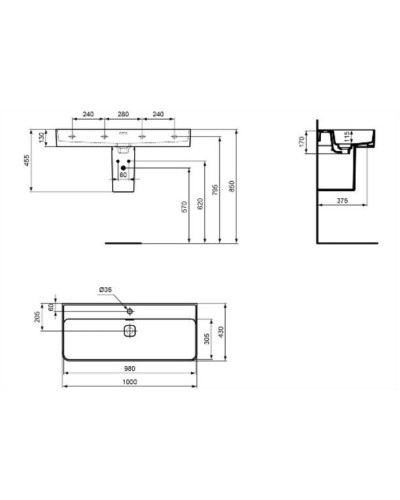 Раковина 100х43 см Ideal Standard Strada II T300201