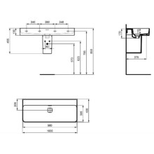 Раковина 100х43 см Ideal Standard Strada II T364001