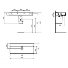 Раковина 100х43 см Ideal Standard Strada II T364001