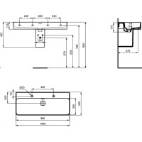 Раковина 100х43 см Ideal Standard Strada II T372401