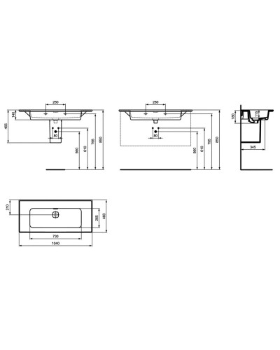 Раковина 104х46 см Ideal Standard Strada II T363501