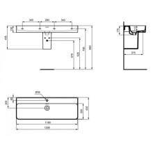 Раковина 120х43 см Ideal Standard Strada II T300601