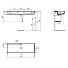 Раковина 120х43 см Ideal Standard Strada II T300601