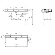 Раковина 120х43 см Ideal Standard Strada II T359501