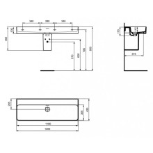 Раковина 120х43 см Ideal Standard Strada II T364101