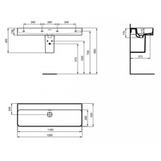 Раковина 120х43 см Ideal Standard Strada II T364101
