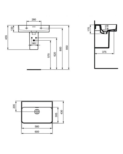 Раковина 60х43 см Ideal Standard Strada II T363801