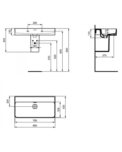 Раковина 80х43 см Ideal Standard Strada II T363901