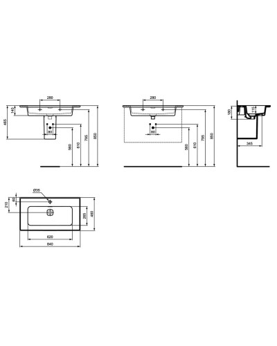 Раковина 84х46 см Ideal Standard Strada II T300301