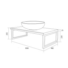 Столешница под раковину 1MarKa Grunge Loft 100 У85832 подвесная Дуб вотан