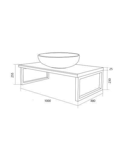 Столешница под раковину 1MarKa Grunge Loft 100 У85832 подвесная Дуб вотан